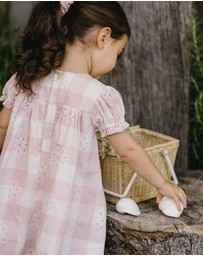 Bebe by Minihaha - Lara Cutwork Check Dress - Babies