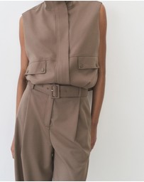 M.N.G - Oliana Belt Straight-Fit Trousers