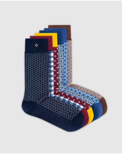 Sockdaily - Cannonball 6 Pack Crew Socks
