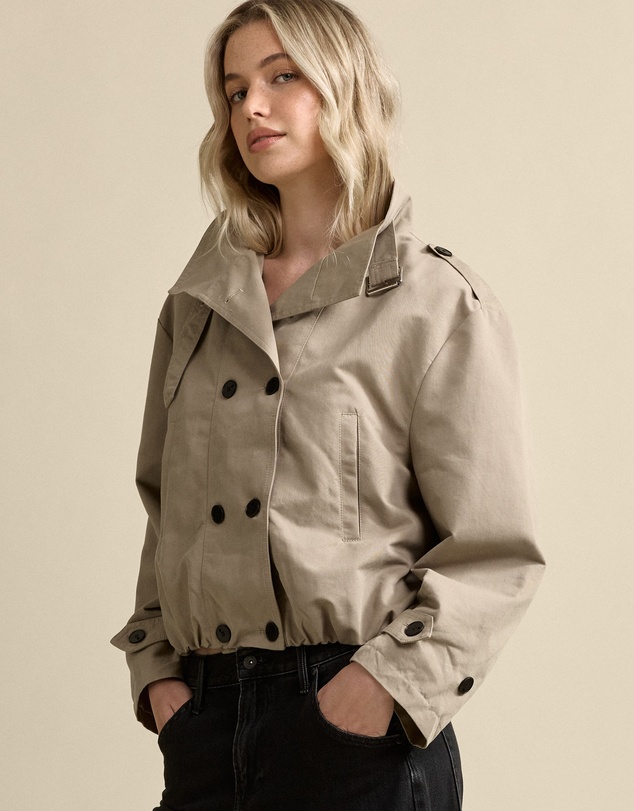 MVN - Cropped Funnel Trench Coat