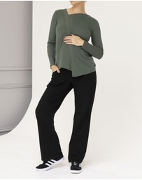 Angel Maternity - Over the Bump Relaxed Maternity Black Denim Jeans