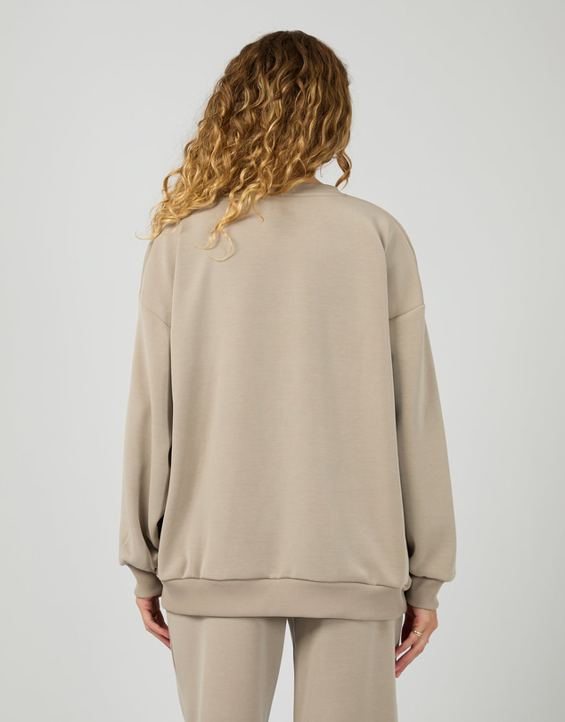 All About Eve - Luxe Active Box Crew Stone