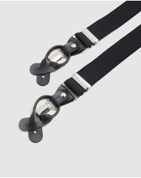 Politix - Leather Crosspatch Y-back Elastic Braces