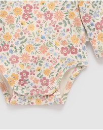 Purebaby - Wild Flower Collar Bodysuit -Kids-Babies
