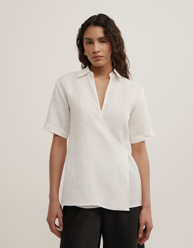Witchery - Wrap Linen Short Sleeve Shirt