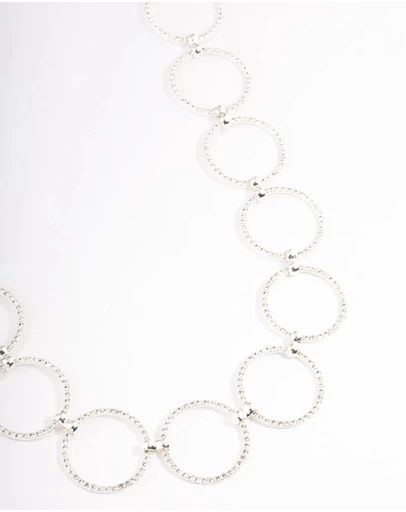 Lovisa - Silver Large Diamante Circle Belt