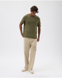 AERE - Linen Blend Rolled Hem Tee