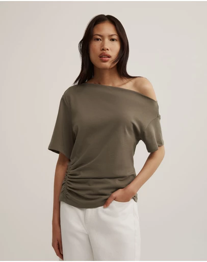 Witchery - Ruched Asymmetric T-shirt
