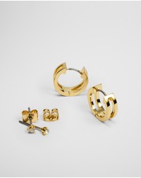 Country Road - Double Hoop Stud Earring Pack Of 2