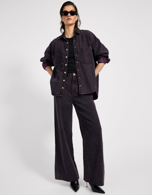 ONE TEASPOON - Daria Denim Shacket - Black Pink