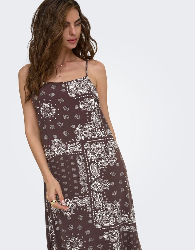 ONLY - Ambel Bandana Print Mini Strap Long Dress