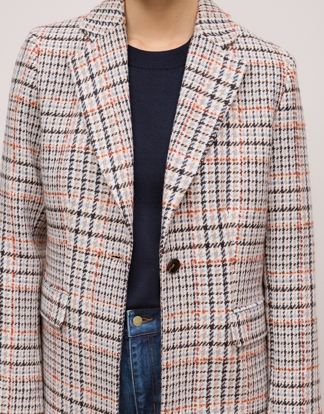 Trenery - Wool Tweed Blazer in Powder Blue