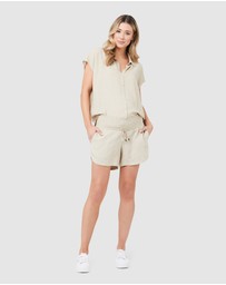 Ripe Maternity - Indi Shirred Linen Short