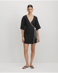 AERE - Sloane Mini Wrap Dress