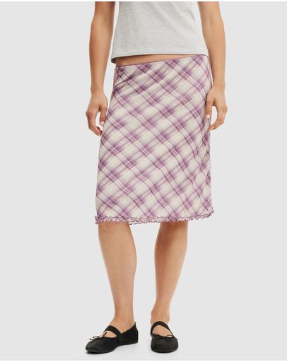 Mila Asym Check Digital Violet