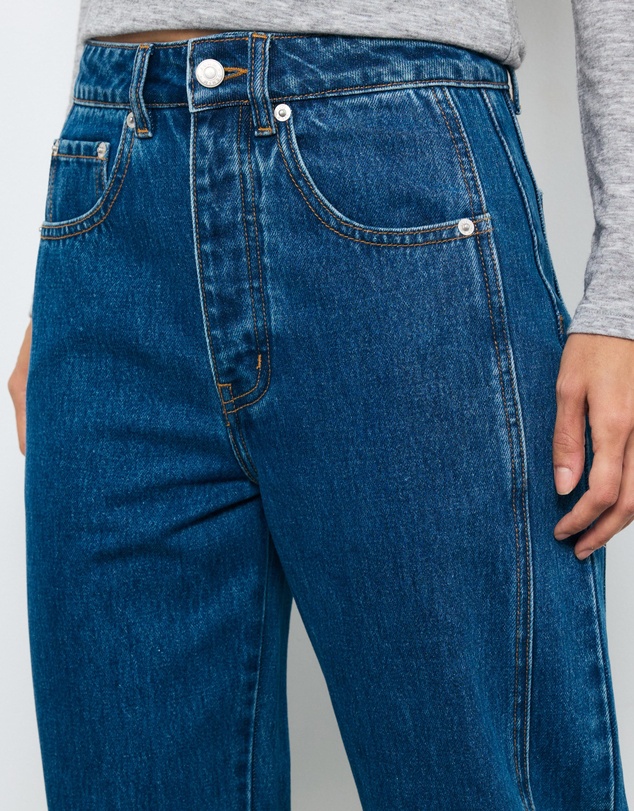 AERE - Mid Rise Barrel Leg Jeans