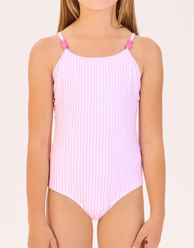 Seafolly - Texture Stripe Bead One Piece - Kids-Teens