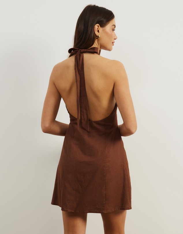 Atmos&Here - Drew Halter Linen Blend Mini Dress