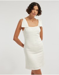 Amelius - Mavie Bow Linen Mini Dress