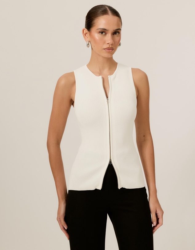Tussah - Paris Ribbed Knit Zip Top