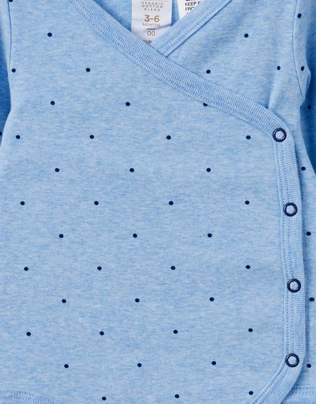 Cotton On Kids - Organic Cross Over Long Sleeve Bubbysuit