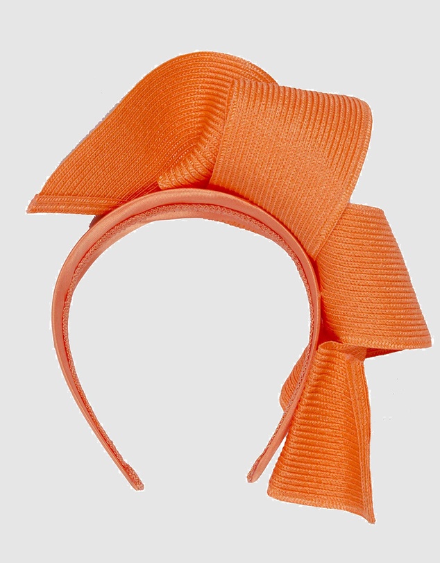 Max Alexander - Large Wavy Orange Racing Fascinator