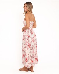 Petal & Pup - Avania Strapless Midi Dress - Red Floral