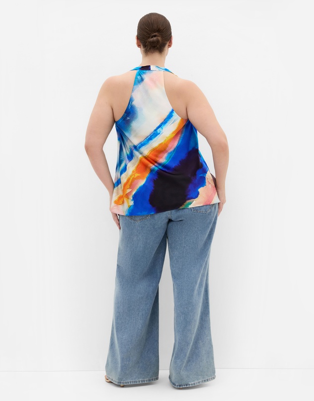 City Chic - Chloe Facet Print Cowl Neck Top