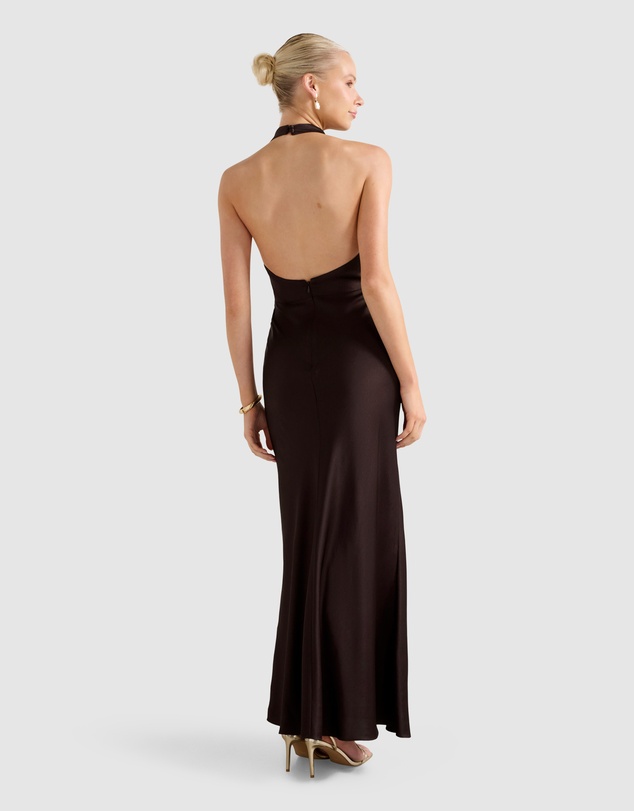 Forever New - Becca Cowl Halter Neck Satin Gown
