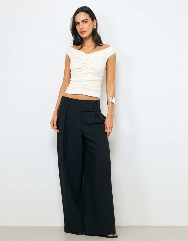 AERE - Bella Off Shoulder Ruched Top