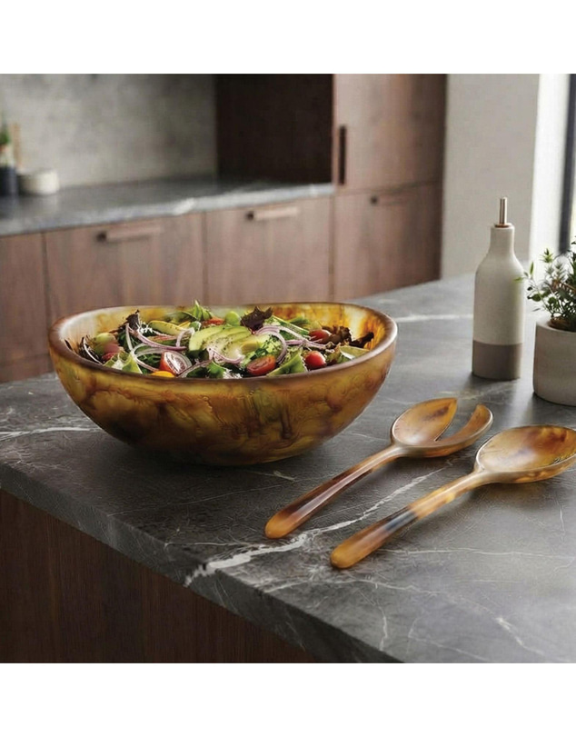 Urban Attitude - Urban Attitude RAQS Salad Bowl Height: 11.5cm, Width: 29.5cm, Length: 31cm - Burnt Amber