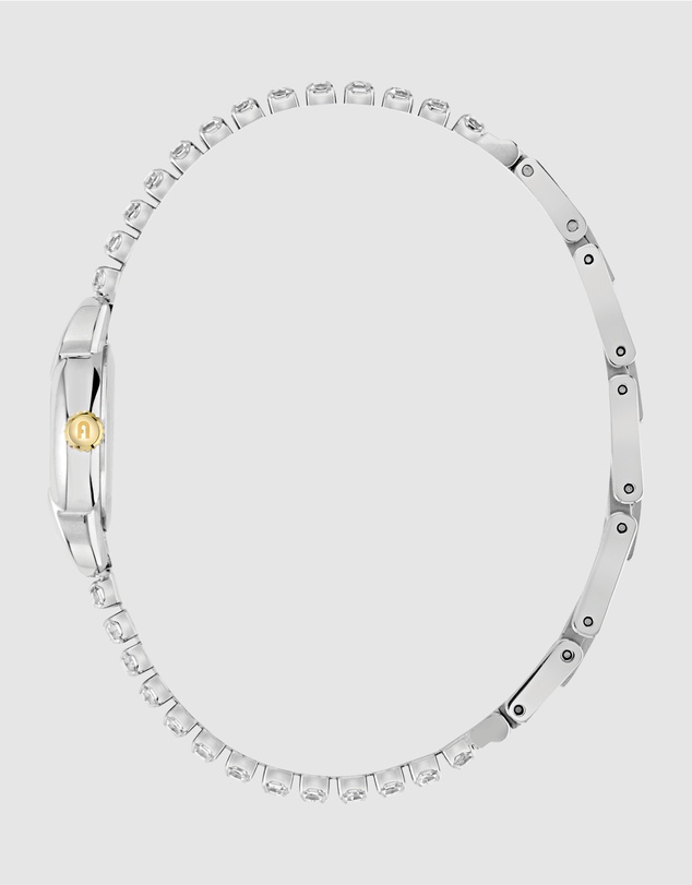 Furla - Mini Shape Silver-Tone with Crystals Bracelet Watch