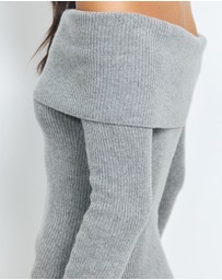 AERE - Zoe Off Shoulder Knit Mini Dress