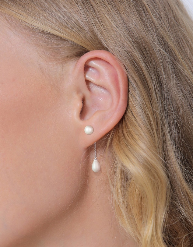 Elli Jewelry - Earrings Earjacket Drop Trend with shell core pearls in 925 sterling silver
