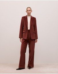 Trenery - Italian Cord Trouser in Red Mahogany