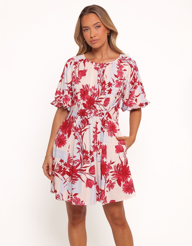 Petal & Pup - Simmons Mini Dress - Fuchsia Floral