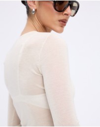 Minima Esenciales - Haze Semi Sheer Knit Top