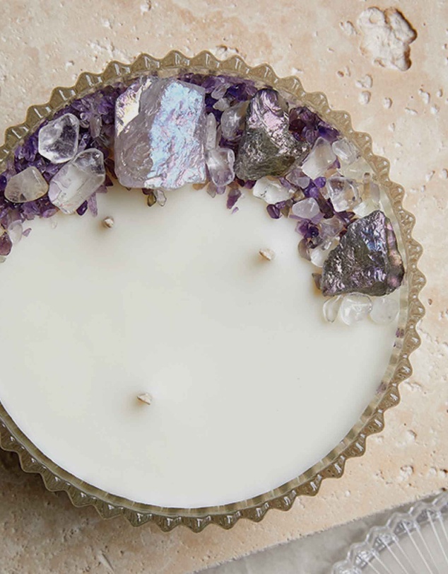 Silk Oil of Morocco - Spellbound Large Crystal Candle - Peace, Happiness & Joy