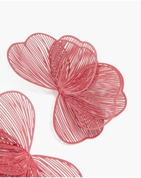 Lovisa - Red Coated Metal Wire Petal Stud Earrings