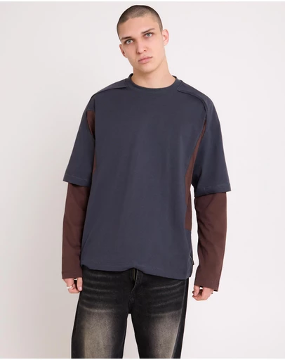 Black Noise White Rain - Workshop Double Layer Shirt
