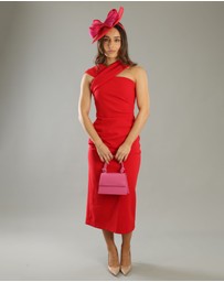 Morgan & Taylor - Xanthia Fascinator in Red and Pink