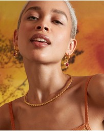 Ottoman Hands - Esther Ruby and Pearl Drop Earrings