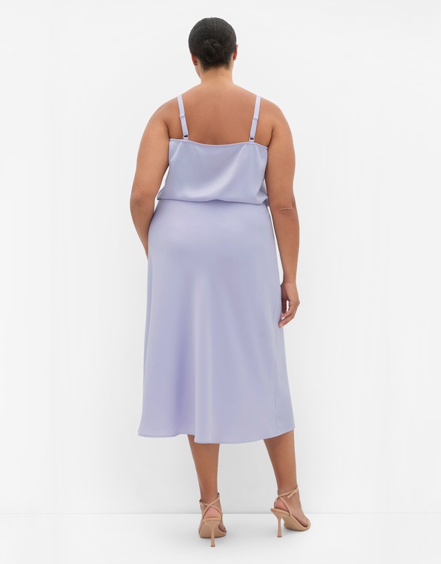 City Chic - Plus size Cowl Neck Satin Cami - lilac