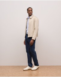 Trenery - Regular Fit Yarn Dyed Stripe Oxford Shirt in Steel Blue