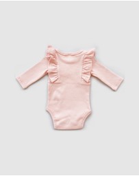WITH LOVE FOR KIDS - Shimmy Thick Ribbed Long Sleeve Onesie - Babies