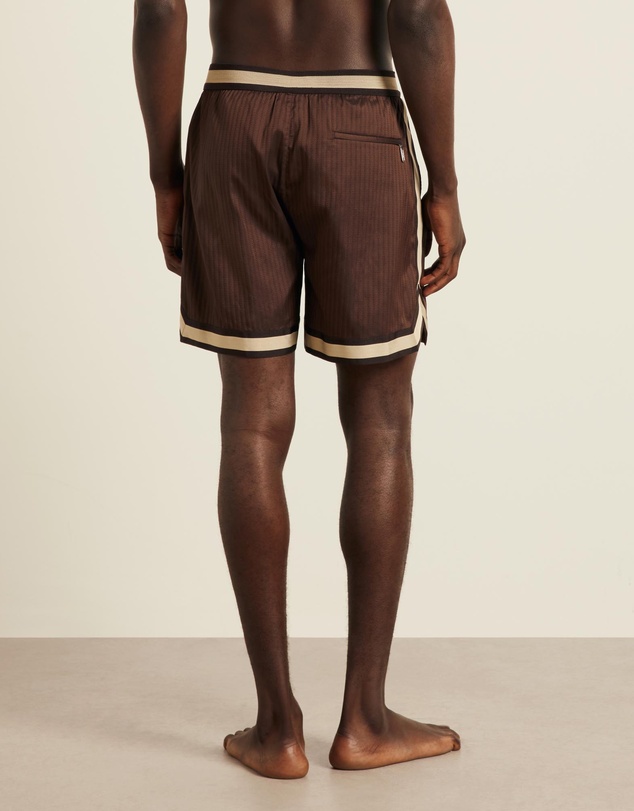 Che - Longer Pinstripe Baller Swimshorts