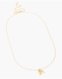 Lovisa - Waterproof Gold Plated Stainless Steel Cubic Zirconia Lock & Key Necklace