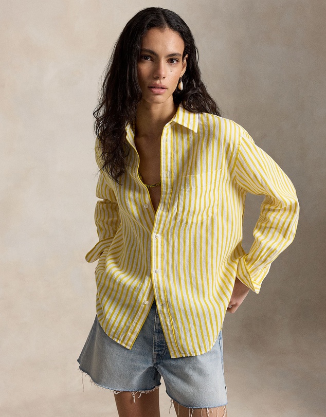 Polo Ralph Lauren - Oversize Fit Striped Linen-Cotton Shirt