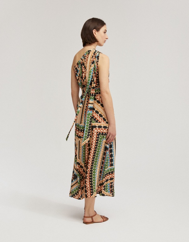 Oxford - Samina Printed One-Shoulder Dress