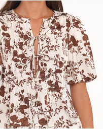 Petal & Pup - Winslet Top - Brown Floral